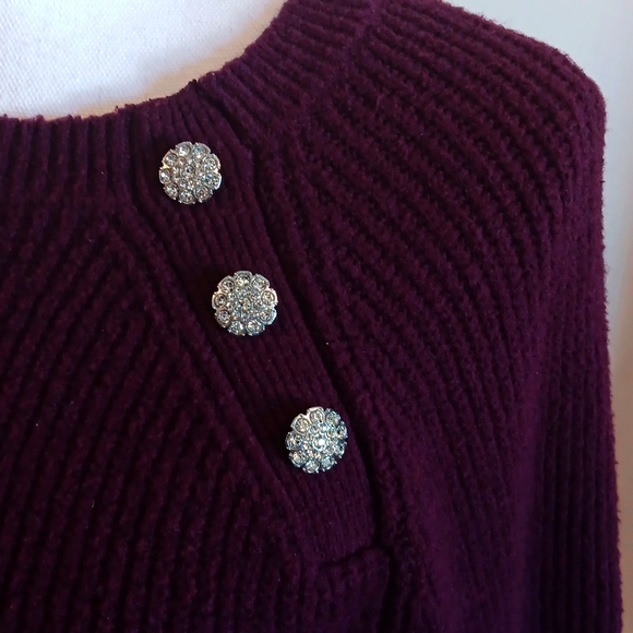 Sweater with faux Dimond buttons - Picture 2 of 3